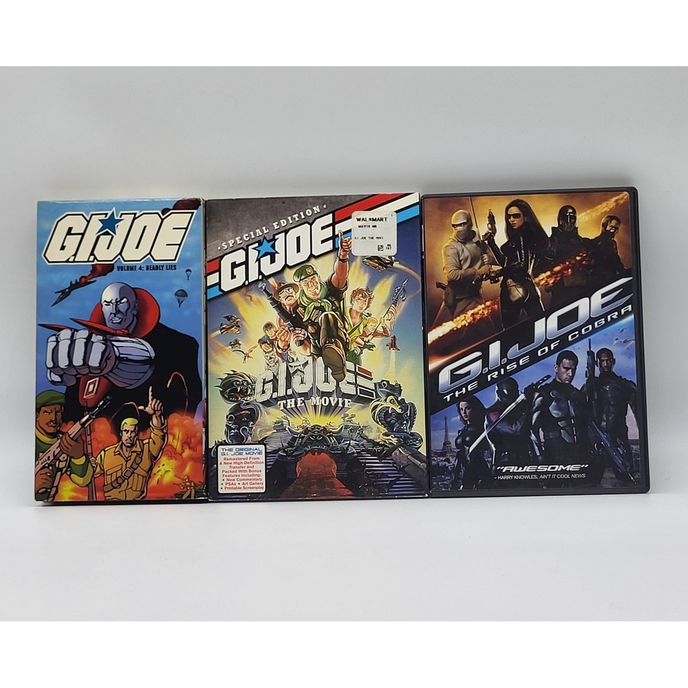 G.I. Joe DVD VHS Lot The Movie Rise of Cobra Deadly Lies Hasbro (2 DVDs & 1 VHS)